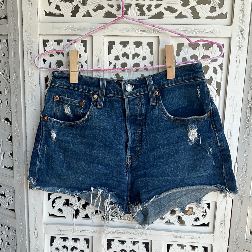Levi’s 501 high rise denim shorts